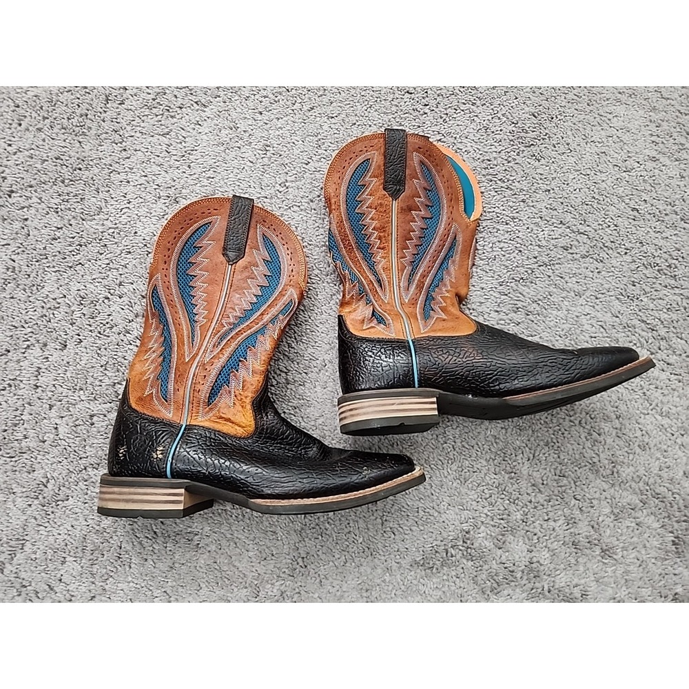 Ariat VentTEK Western Boots Mens 10.5D Black Brown Mesh Square Toe 10019985
